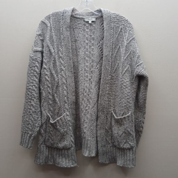 Madewell Wool Blend Marled Panelstitch Open Front Cardigan Sweater Size Med - Picture 1 of 9